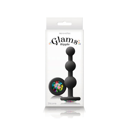 Glams Ripple - Rainbow Gem -  -  11.4 cm Butt Plug with Rainbow Gem Base