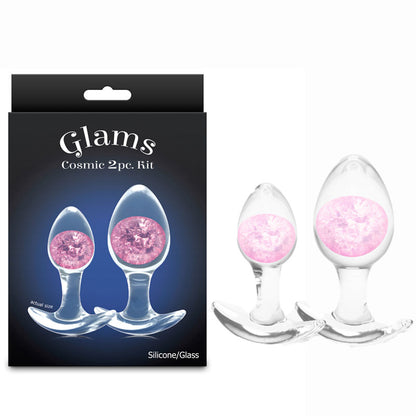 Glams Cosmic 2pc Kit -  - Clear/ Butt Plugs - Set of 2 Sizes