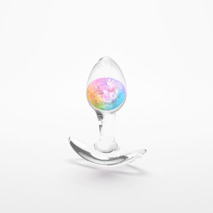 Glams Cosmic - Small - Rainbow - Clear/Rainbow 8.1 cm Small Butt Plug