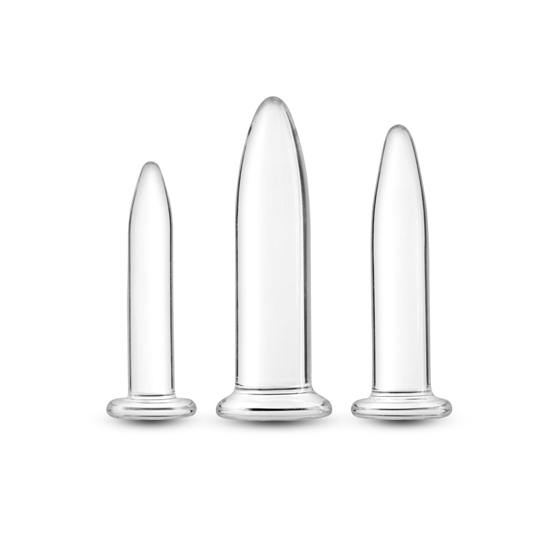 Crystal - 3pc Trainer Kit -  -  Glass Anal Plugs - Set of 3 Sizes