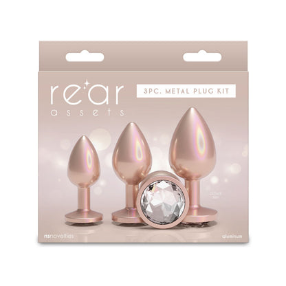 Rear Assets Trainer Kit - Iridescent Champagne - Iridescent Champagne Metallic Butt Plugs - Set of 3 Sizes