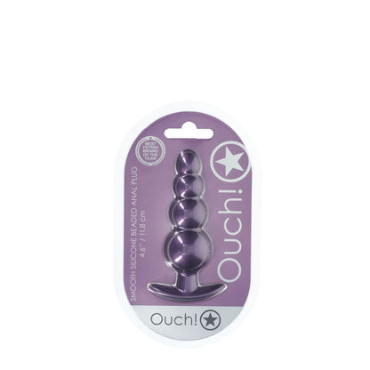 OUCH! Beaded Anal Plug - Metallic  - Metallic  11.7 cm Butt Plug