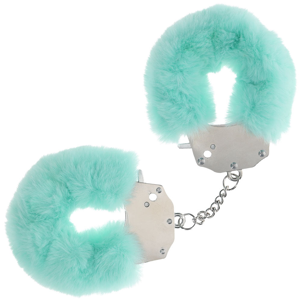 OUCH! Heavy-Duty Fluffy Cuffs - Powder  - Powder  Fluffy Restraints