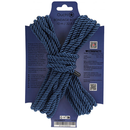 OUCH! Bondage Rope - 10 M - Navy  - Navy  Nylon Bondage Rope - 10 metre Length