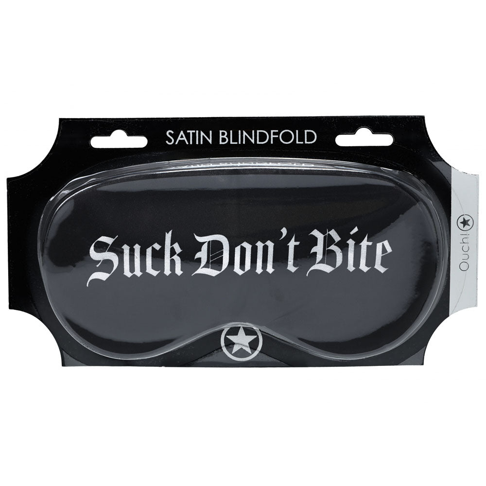 OUCH! Satin Mask - Suck Don't Bite -  Printed Eye Mask