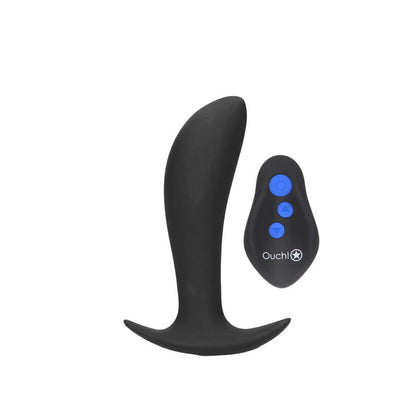 OUCH! e-Stim & Vibrating Butt Plug with Wireless Remote -  12.3 cm USB Rechargeable Vibrating Butt Plug with e-Stim