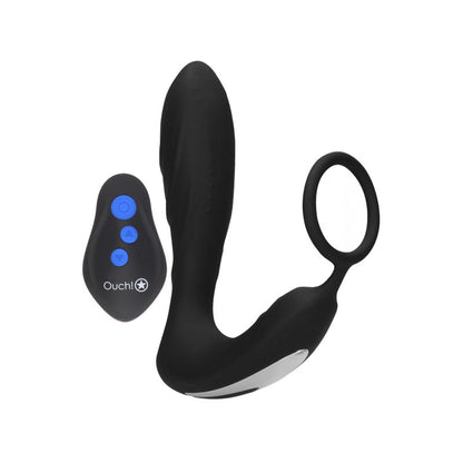 OUCH! E-stim & Vibrating Butt Plug Cock Ring -  USB Rechargeable Vibrating Butt Plug & Cock Ring with e-Stim