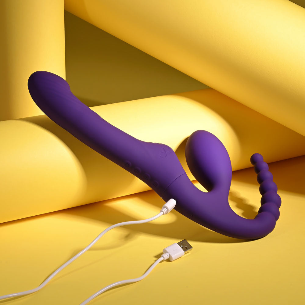 Playboy Pleasure HUG IT OUT -  29 cm USB Rechargeable Strapless Strap-On
