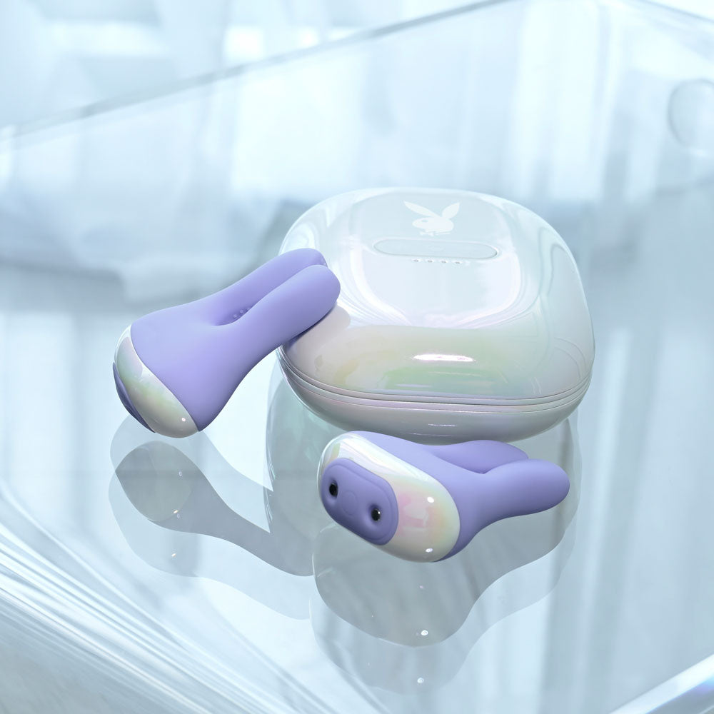 Playboy Pleasure IN A PINCH -  Rechargeable Vibrating Nipple Clamps with Charging Carry Case