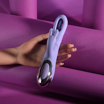 Playboy Pleasure TAP ME IN -  24.2 cm USB Rechargeable Rabbit Vibrator with Tapping Shaft