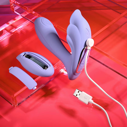 Playboy Pleasure LILAC FANTASY -  13.5 cm USB Rechargeable Tapping Vibrator with Remote