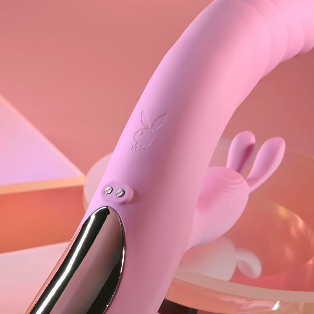 Playboy Pleasure RUB ME RIGHT -  23.2 cm USB Rechargeable Thrusting Rabbit Vibrator