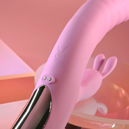 Playboy Pleasure RUB ME RIGHT -  23.2 cm USB Rechargeable Thrusting Rabbit Vibrator