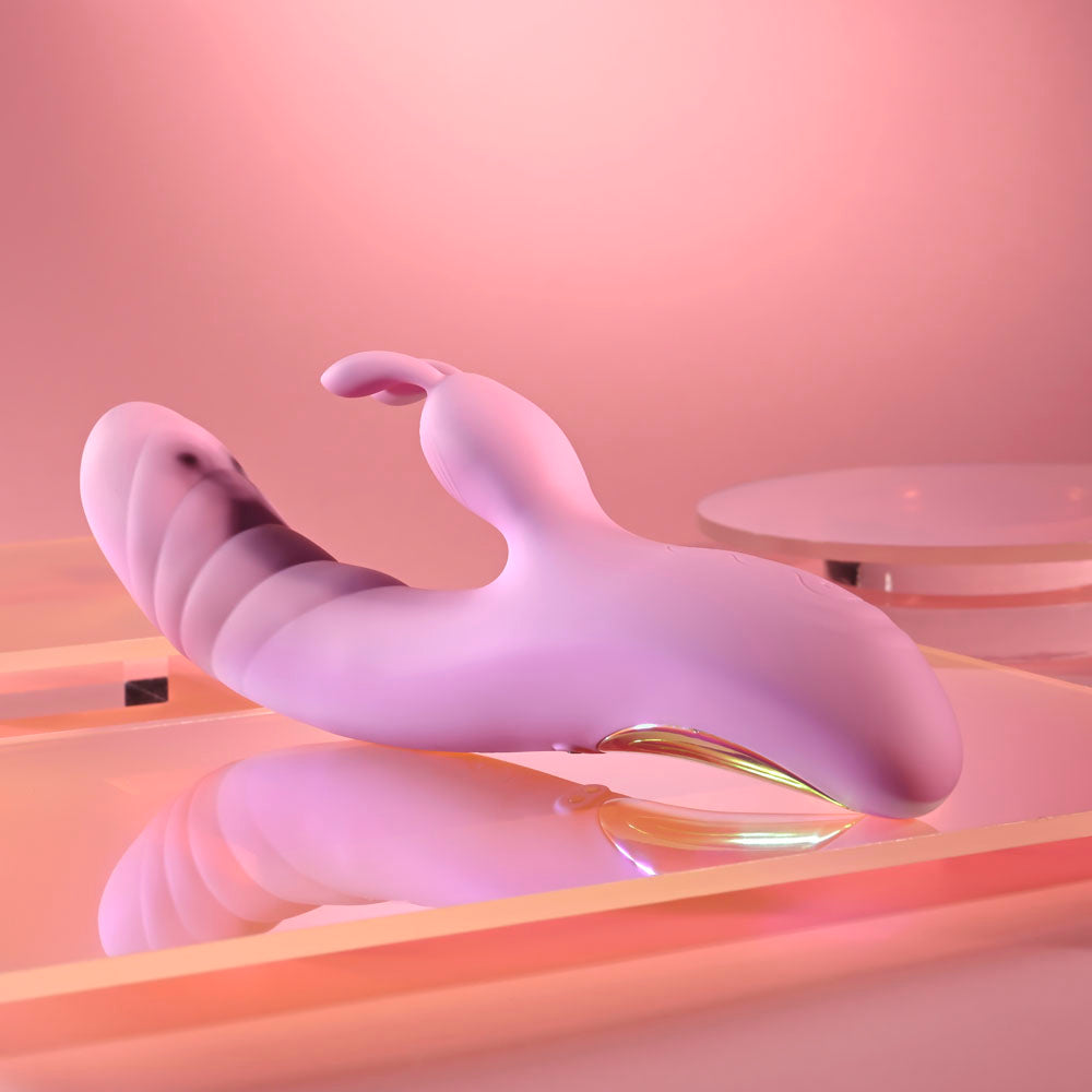 Playboy Pleasure RUB ME RIGHT -  23.2 cm USB Rechargeable Thrusting Rabbit Vibrator