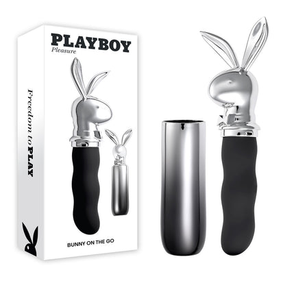Playboy Pleasure BUNNY ON THE GO - /Chrome 18.6 cm USB-C Rechargeable Vibrator