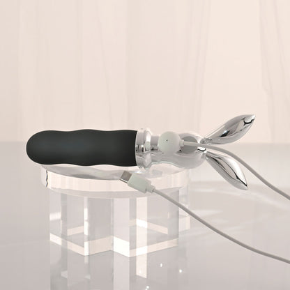 Playboy Pleasure BUNNY ON THE GO - /Chrome 18.6 cm USB-C Rechargeable Vibrator