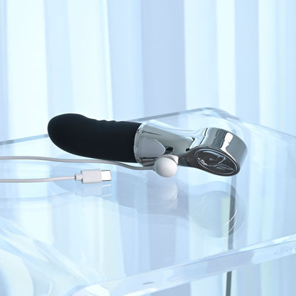 Playboy Pleasure BON VOYAGE - /Chrome 18.7 cm USB-C Rechargeable Tapping Vibrator