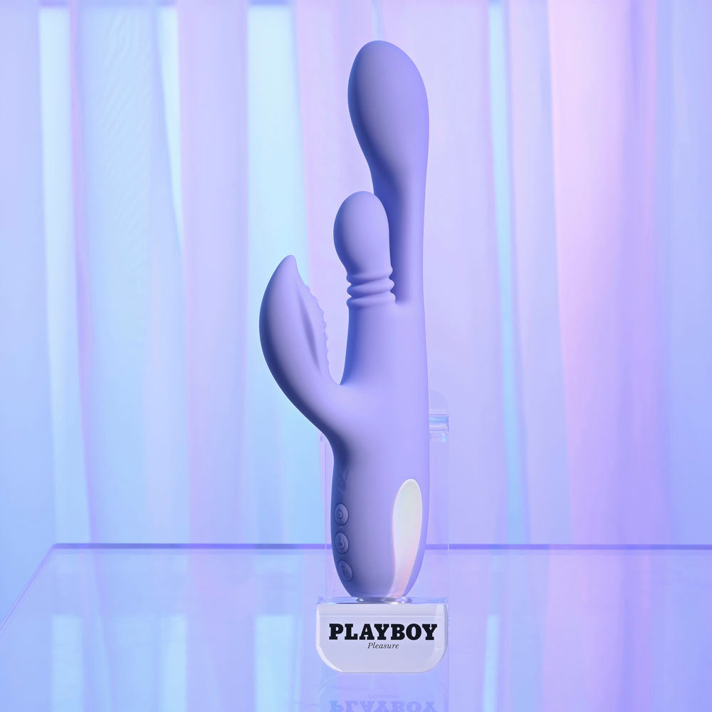 Playboy Pleasure NUBBIN RUBBIN -  24.1 cm USB Rechargeable Thrusting Rabbit Vibrator