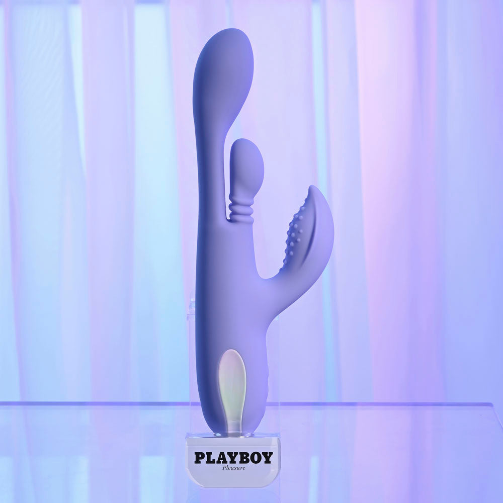 Playboy Pleasure NUBBIN RUBBIN -  24.1 cm USB Rechargeable Thrusting Rabbit Vibrator