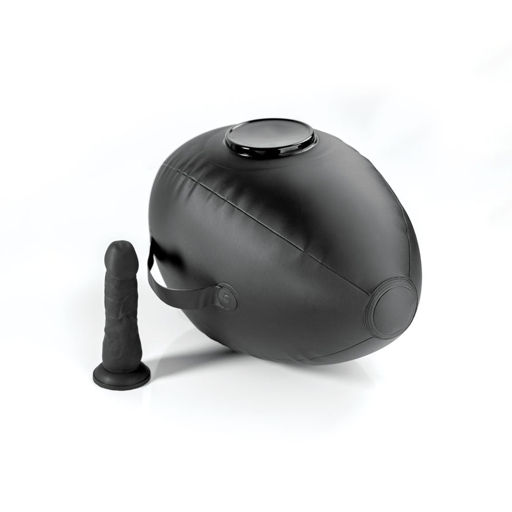 Fetish Fantasy Series Body Dock Inflatable Love Ball - Black Inflatable Cushion with Black 15.2 cm Dildo