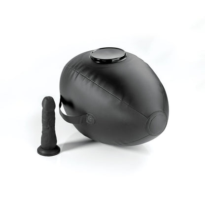 Fetish Fantasy Series Body Dock Inflatable Love Ball - Black Inflatable Cushion with Black 15.2 cm Dildo
