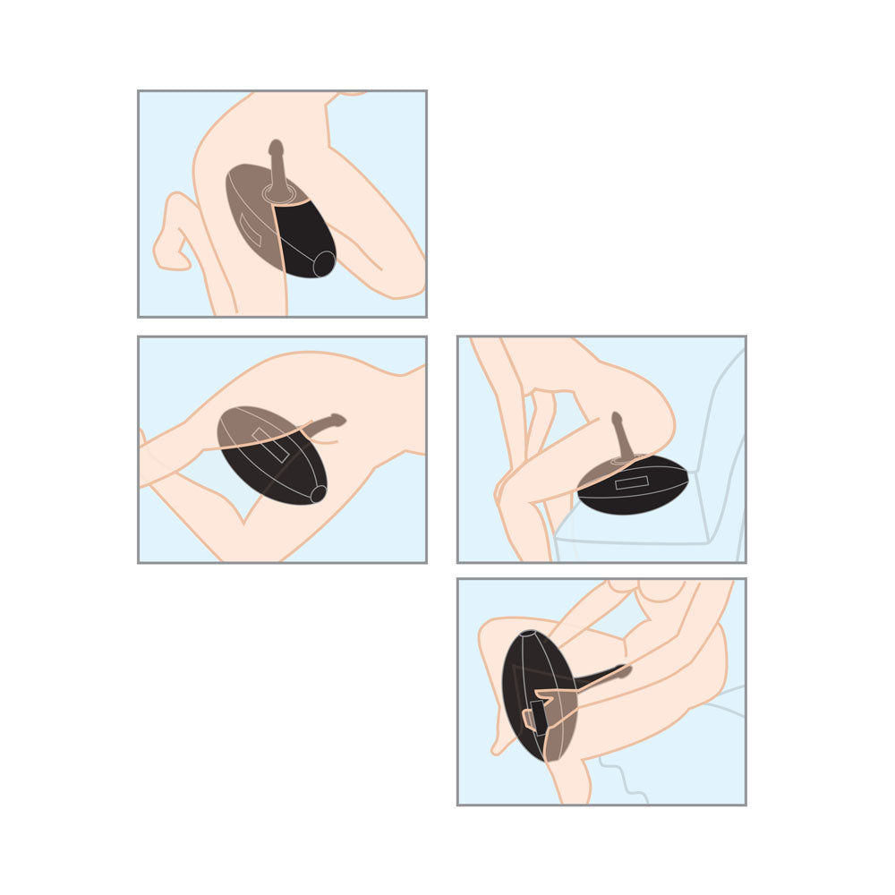 Fetish Fantasy Series Body Dock Inflatable Love Ball - Black Inflatable Cushion with Black 15.2 cm Dildo