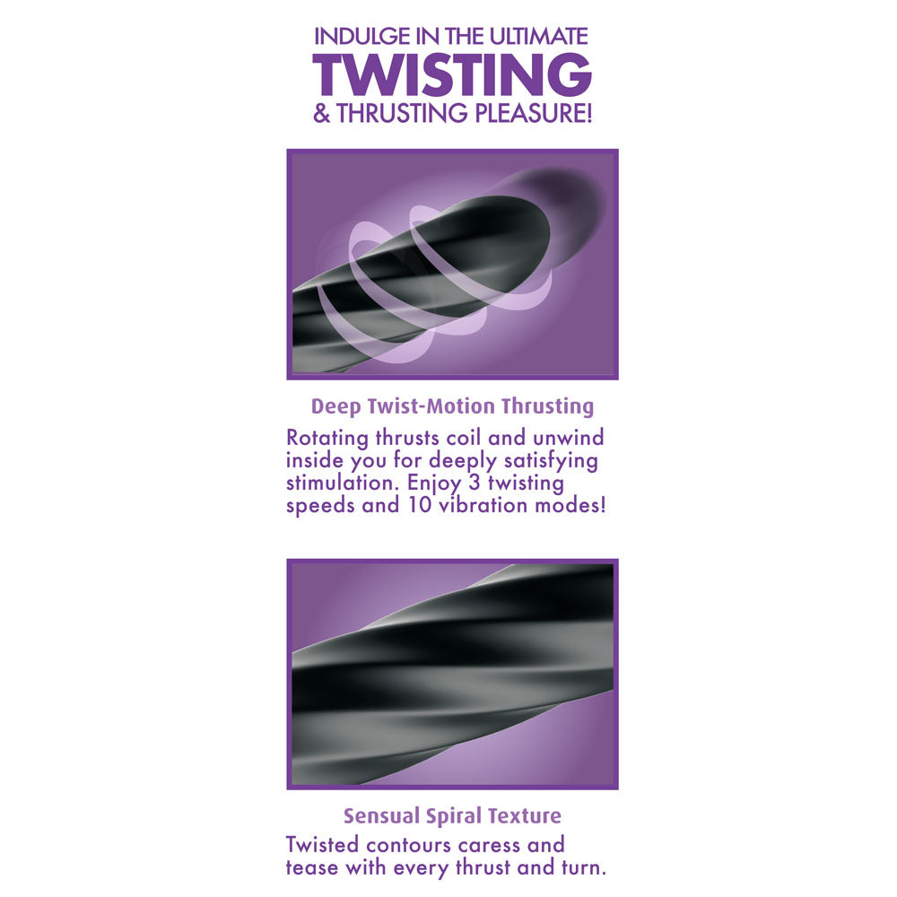 Anal Fantasy Elite Twist Ecstasy -  -  24.1 cm USB Rechargeable Twisting & Thrusting Anal Vibrator