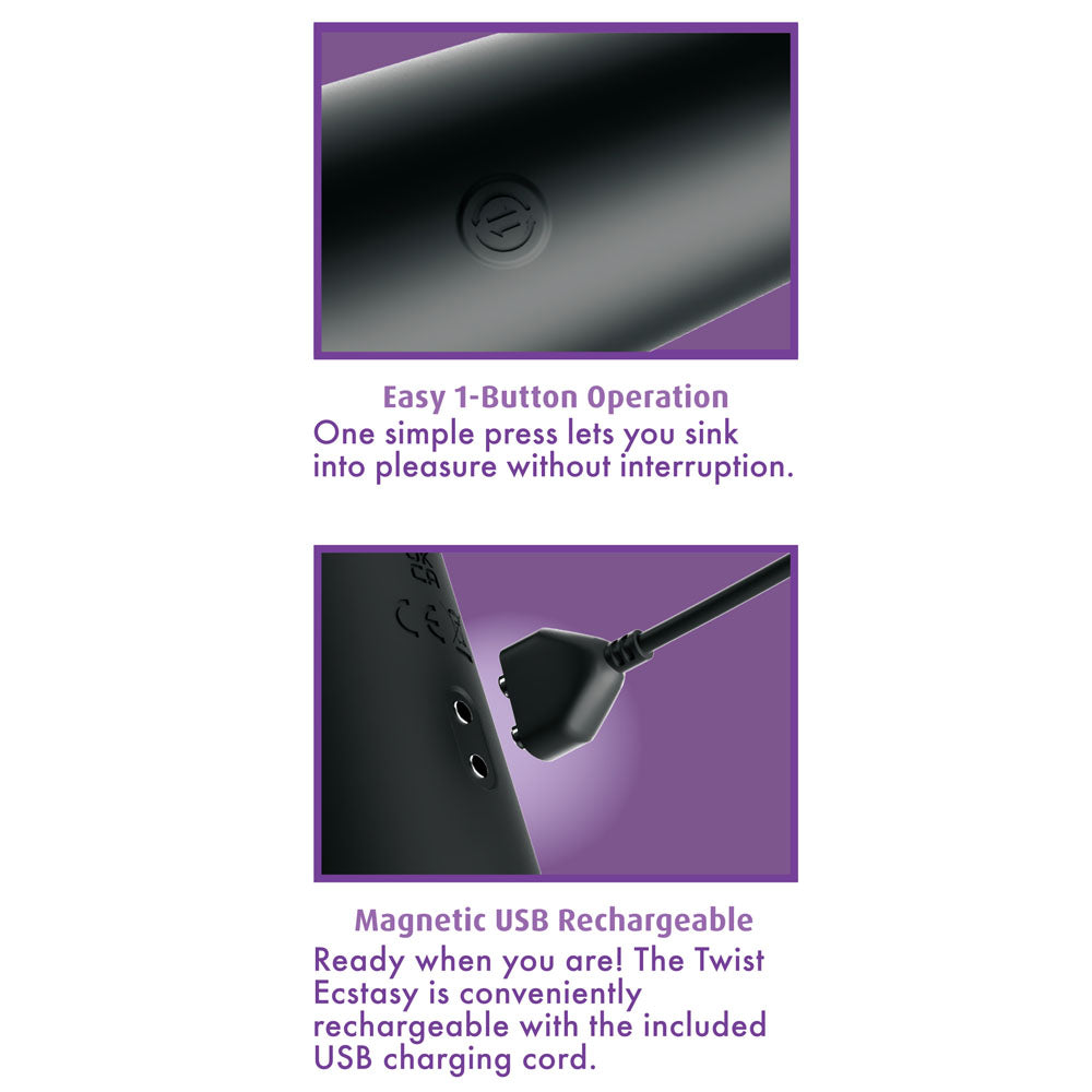 Anal Fantasy Elite Twist Ecstasy -  -  24.1 cm USB Rechargeable Twisting & Thrusting Anal Vibrator
