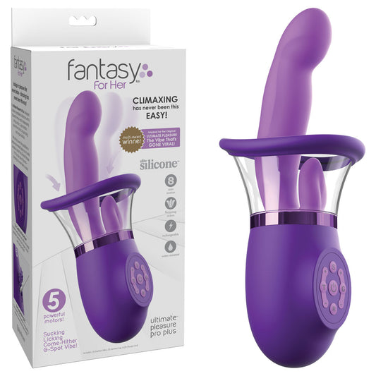 Fantasy For Her Ultimate Pleasure Pro Plus -  USB Rechargeable Sucking Licking & Flicking Vibrator