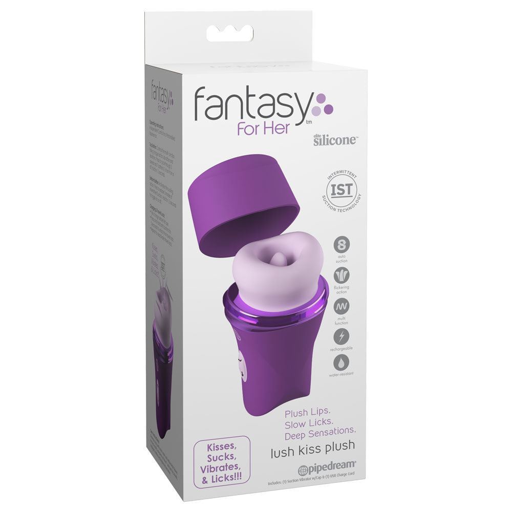 Fantasy For Her Lush Kiss Plush -  -  USB Rechargeable Licking & Sucking Stimulator