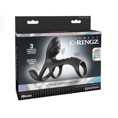 Fantasy C-Ringz Ultimate Couples Cage Max -  USB Rechargeable Vibrating Cock Ring Cage
