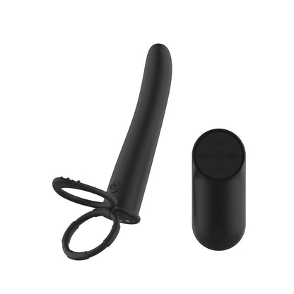Passion Play Vibrating Double Penetrator with Remote -  USB Rechargeable Vibrating Double Penetrator Cock Ring with Wireless Remote