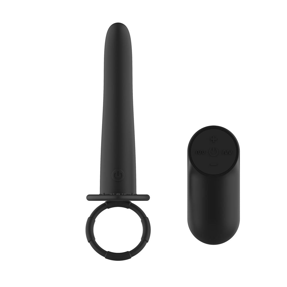 Passion Play Vibrating Double Penetrator with Remote -  USB Rechargeable Vibrating Double Penetrator Cock Ring with Wireless Remote