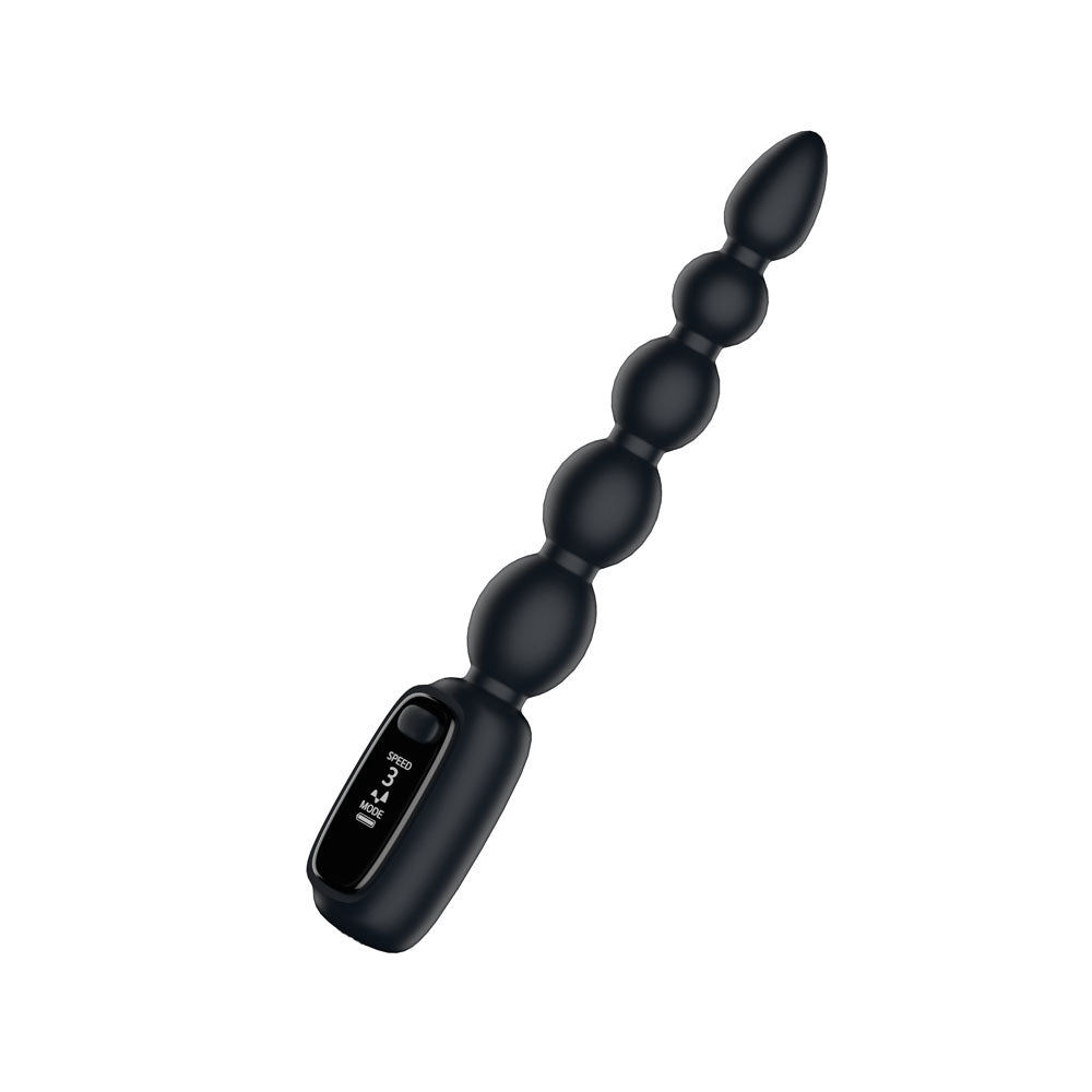 Passion Play Vibrating Anal Beads with LED Screen -  23 cm USB Rechargeable Vibrating Anal Beads