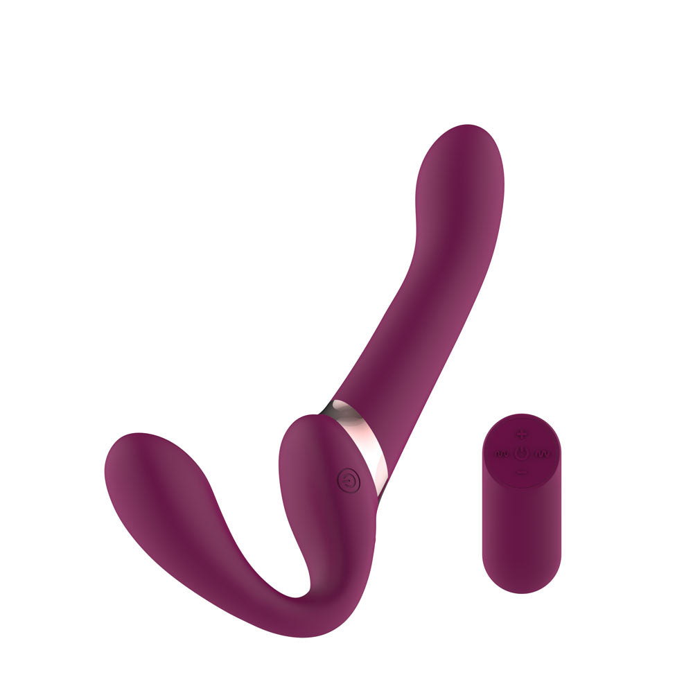 Passion Play Strap-less Dildo with Remote Controller -  25 cm USB Rechargeable Strapless Strap-On with Wireless Remote