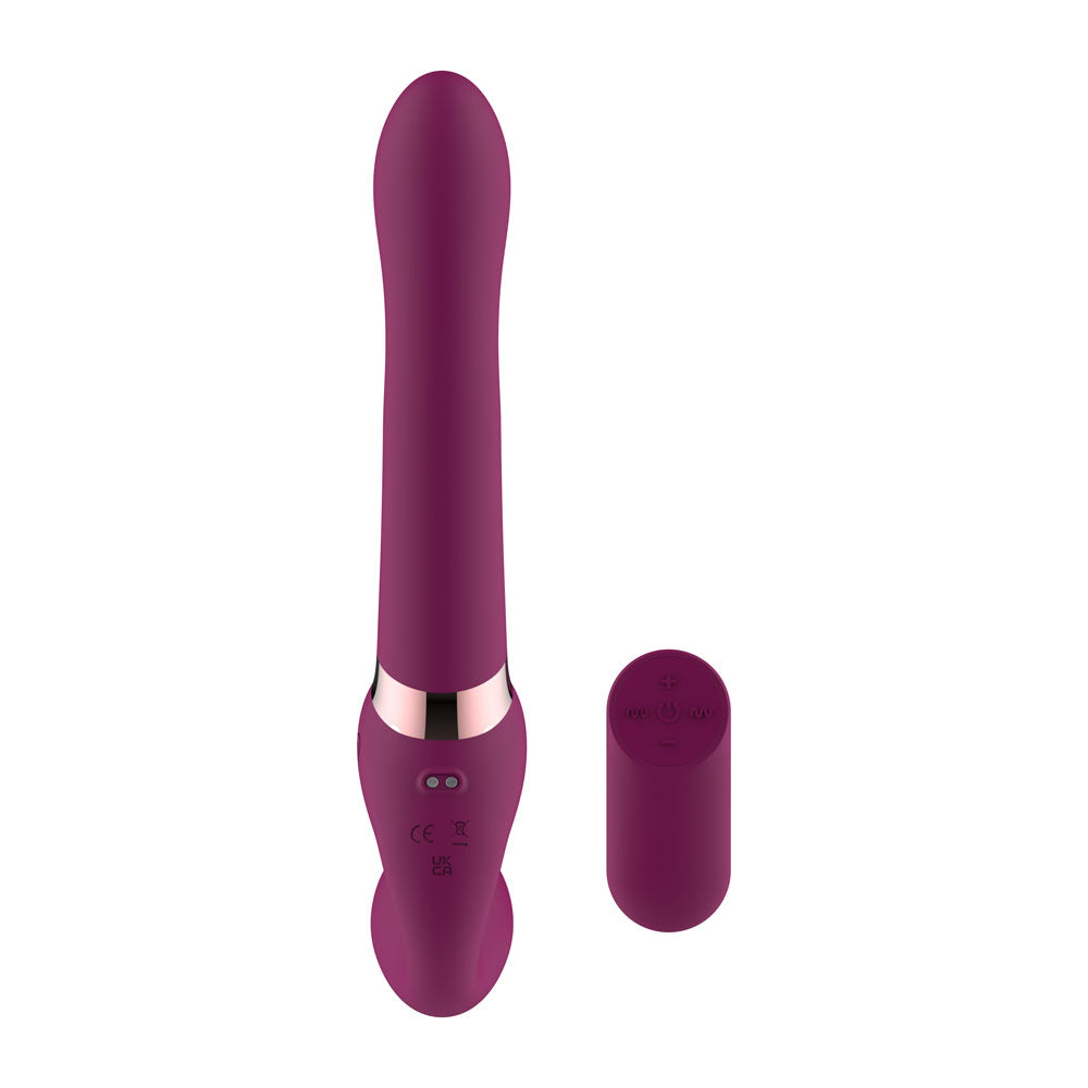 Passion Play Strap-less Dildo with Remote Controller -  25 cm USB Rechargeable Strapless Strap-On with Wireless Remote