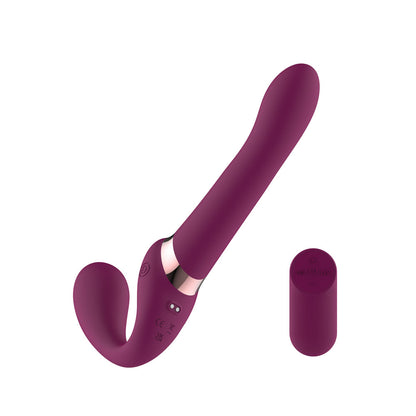 Passion Play Strap-less Dildo with Remote Controller -  25 cm USB Rechargeable Strapless Strap-On with Wireless Remote