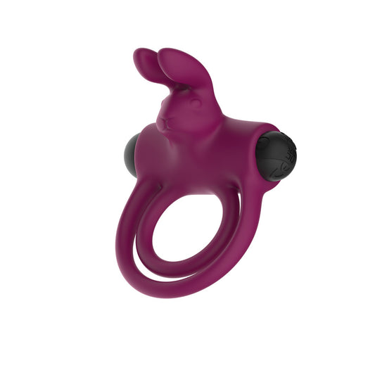 Passion Play Silicone Rabbit Vibrating Cockring -  USB Rechargeable Vibrating Penis and Balls Ring