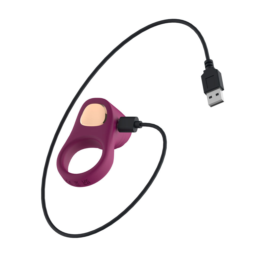 Passion Play Silicone Vibrating Cockring -  USB Rechargeable Penis Ring