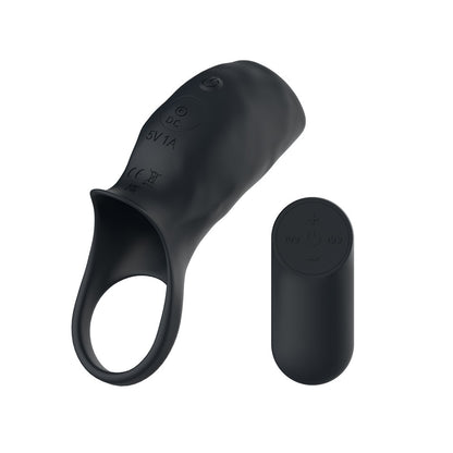 Passion Play Vibrating Cockring Sleeve -  USB Rechargeable Vibrating Penis Sleeve with Wireless Remote