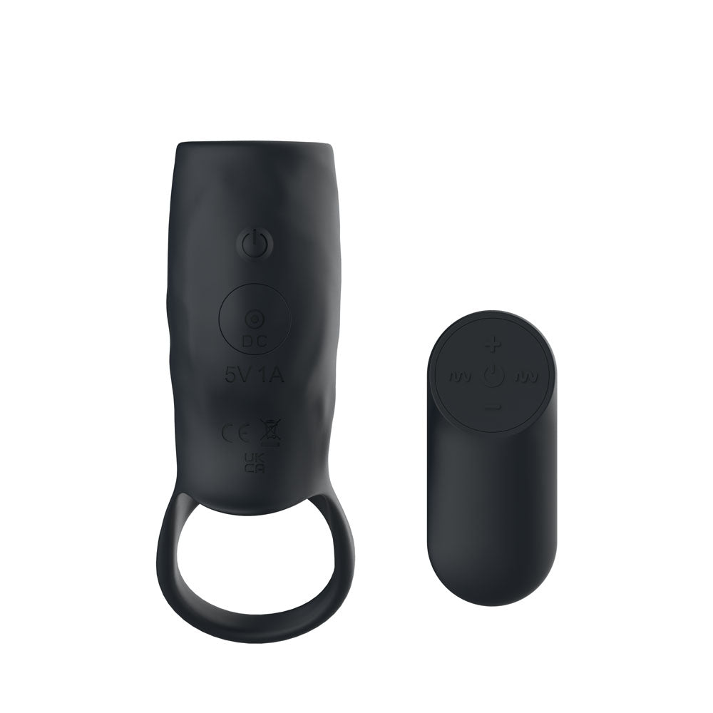 Passion Play Vibrating Cockring Sleeve -  USB Rechargeable Vibrating Penis Sleeve with Wireless Remote
