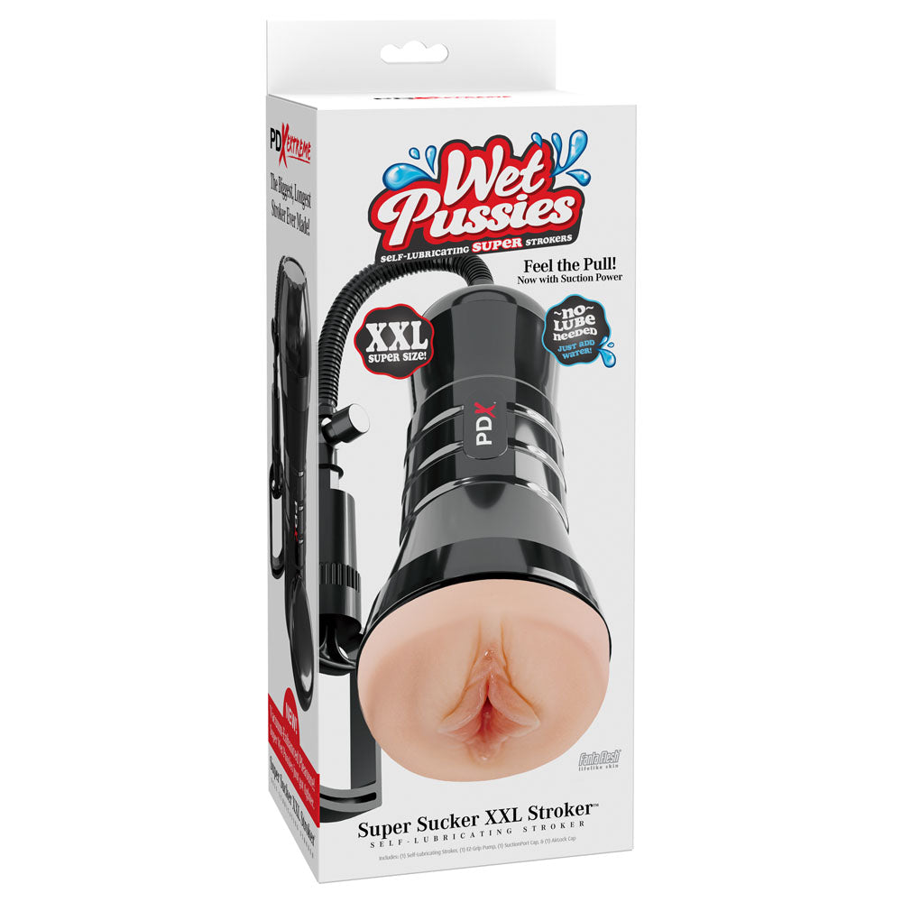 PDX Wet Pussies Super Sucker XXL Stroker -  -  Vagina Stroker with Suction Pump