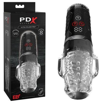 PDX Elite Ultra Milker Pro -  USB Rechargeable Vibrating & Sucking Auto Stroker