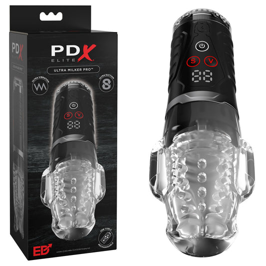 PDX Elite Ultra Milker Pro -  USB Rechargeable Vibrating & Sucking Auto Stroker
