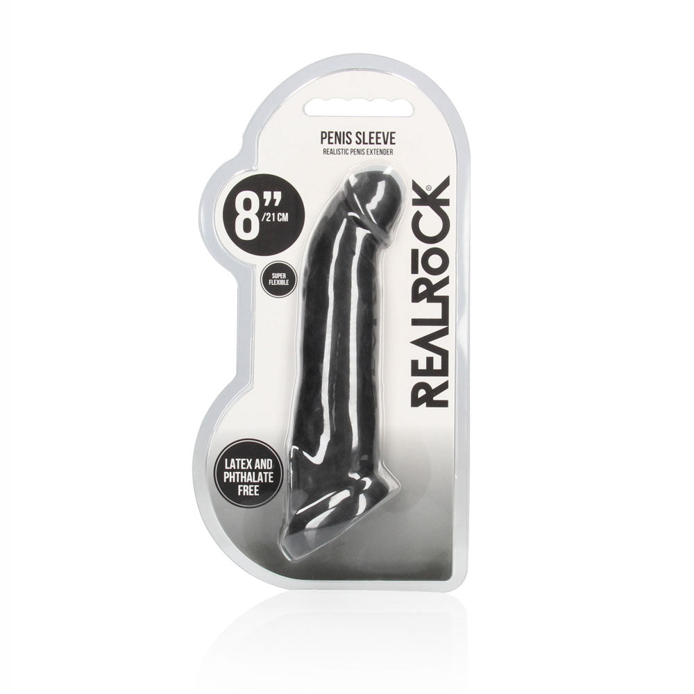 REALROCK 8'' Realistic Penis Extender with Rings -  -  20.3 cm Penis Extension Sleeve