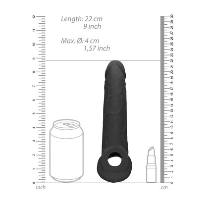 REALROCK 9'' Realistic Penis Extender with Rings -  -  22.9 cm Penis Extension Sleeve