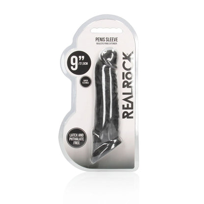REALROCK 9'' Realistic Penis Extender with Rings -  -  22.9 cm Penis Extension Sleeve