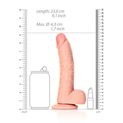 REALROCK Realistic Regular Curved Dong with Balls - 20.5 cm