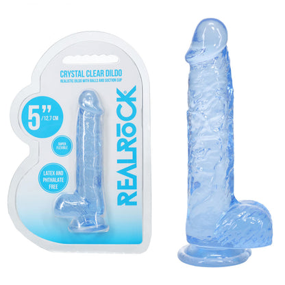 REALROCK 5'' Crystal Clear Dildo with Balls -  - Clear  14.7 cm Dong
