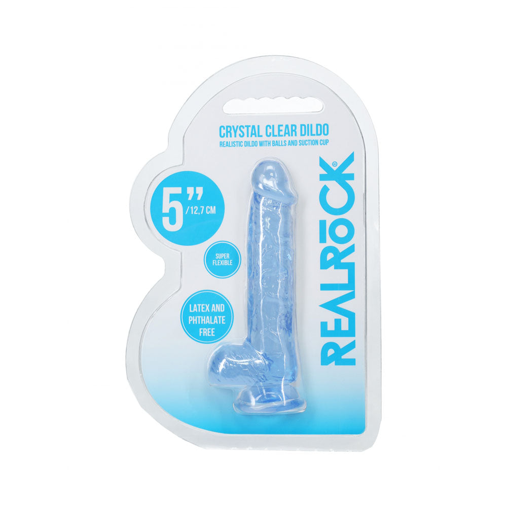 REALROCK 5'' Crystal Clear Dildo with Balls -  - Clear  14.7 cm Dong